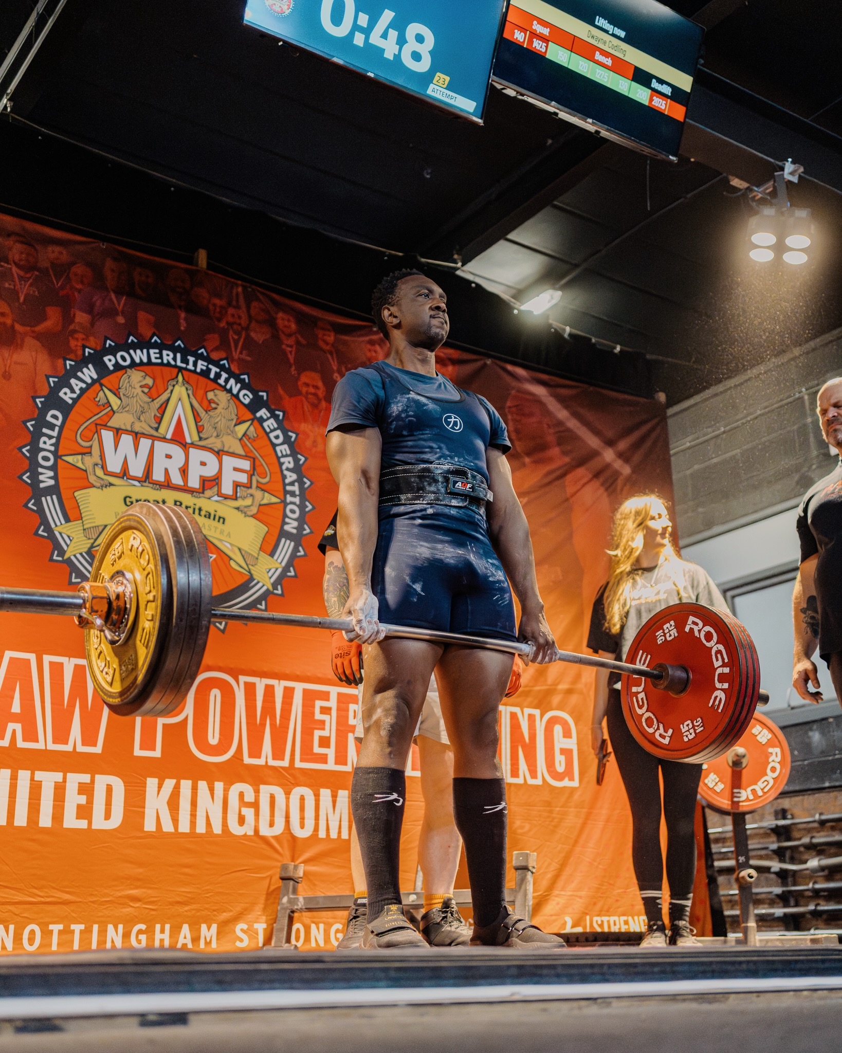 Dwayne Codling competing at the WRPF Great Britain powerlifting competition